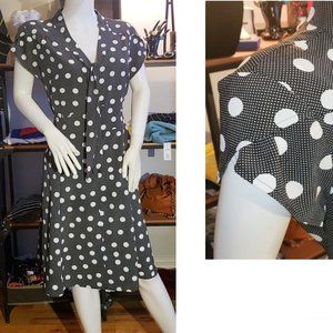 Polka Dot Black and White Dress